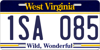 WV license plate 1SA085