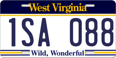 WV license plate 1SA088