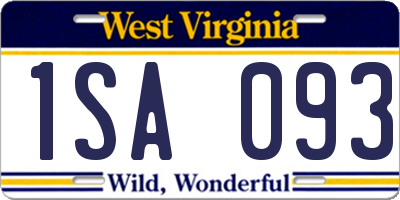 WV license plate 1SA093