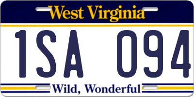 WV license plate 1SA094