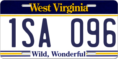 WV license plate 1SA096