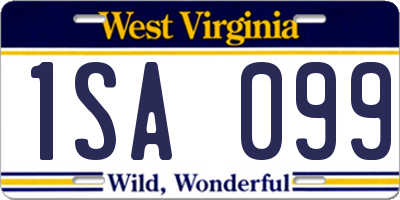WV license plate 1SA099