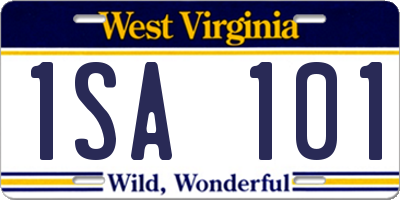 WV license plate 1SA101