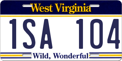 WV license plate 1SA104