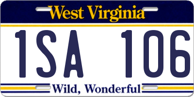 WV license plate 1SA106