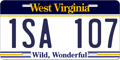 WV license plate 1SA107