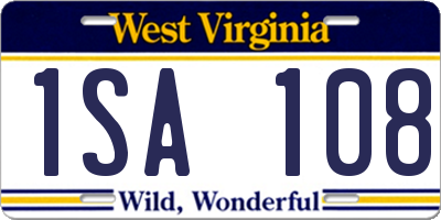 WV license plate 1SA108