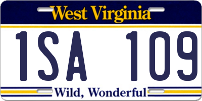 WV license plate 1SA109