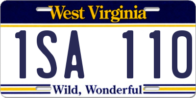 WV license plate 1SA110