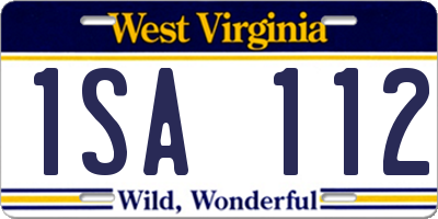 WV license plate 1SA112