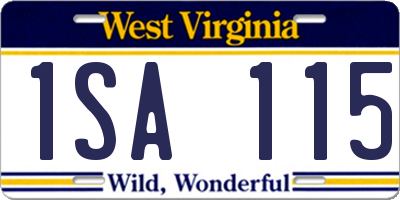WV license plate 1SA115