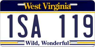WV license plate 1SA119