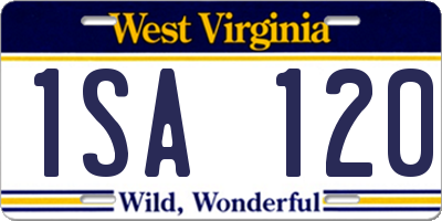 WV license plate 1SA120