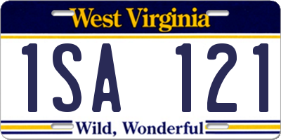 WV license plate 1SA121