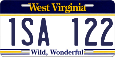 WV license plate 1SA122