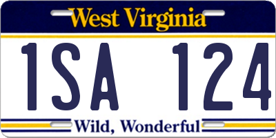 WV license plate 1SA124