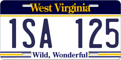 WV license plate 1SA125