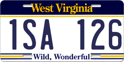 WV license plate 1SA126