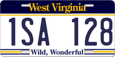 WV license plate 1SA128