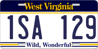 WV license plate 1SA129