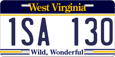 WV license plate 1SA130