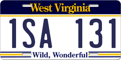 WV license plate 1SA131