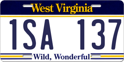 WV license plate 1SA137