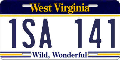 WV license plate 1SA141