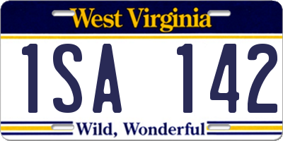 WV license plate 1SA142
