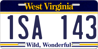 WV license plate 1SA143