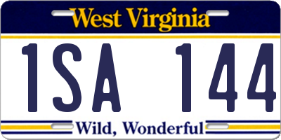 WV license plate 1SA144