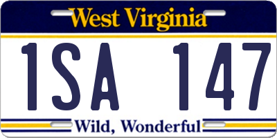 WV license plate 1SA147