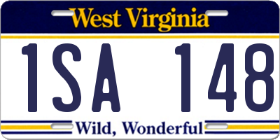 WV license plate 1SA148