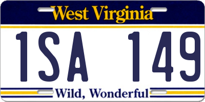 WV license plate 1SA149
