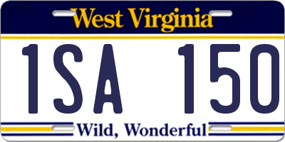 WV license plate 1SA150