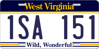 WV license plate 1SA151