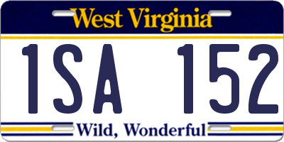 WV license plate 1SA152