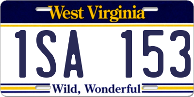 WV license plate 1SA153