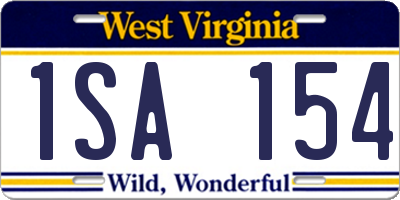 WV license plate 1SA154