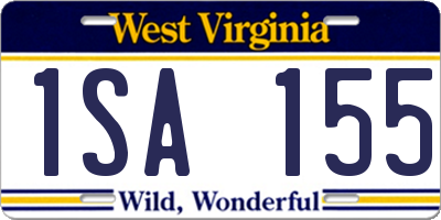 WV license plate 1SA155