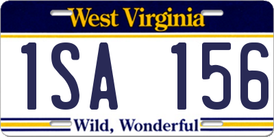 WV license plate 1SA156