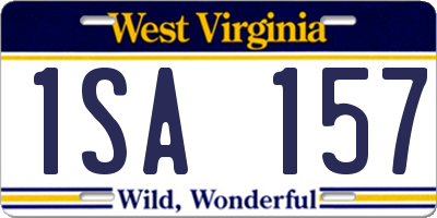 WV license plate 1SA157