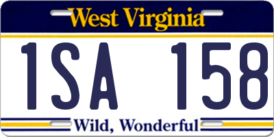 WV license plate 1SA158