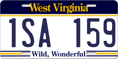 WV license plate 1SA159