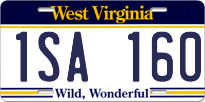 WV license plate 1SA160
