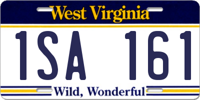 WV license plate 1SA161