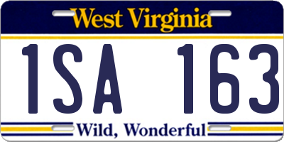 WV license plate 1SA163