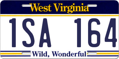 WV license plate 1SA164