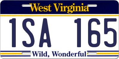 WV license plate 1SA165