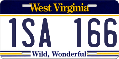 WV license plate 1SA166